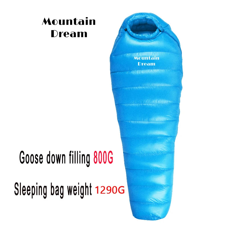Winter Down Sleeping Bag Adult Mummy White Goose Down Warm Sleeping Bag Three Seasons Suitable For Camping Trips