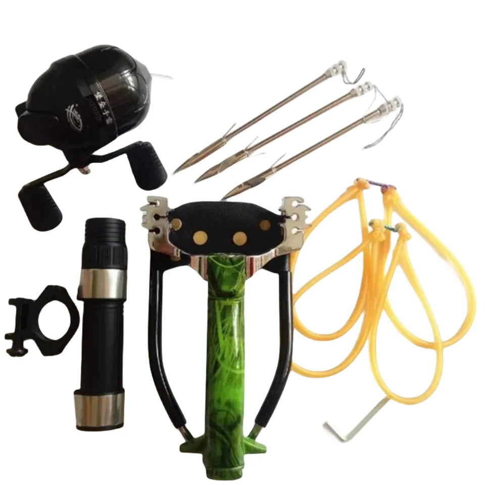 Aluminium Alloy Fishing Sling shot Slingshot Hunting Powerful Catapult Camouflage Stainless Steel Hunter
