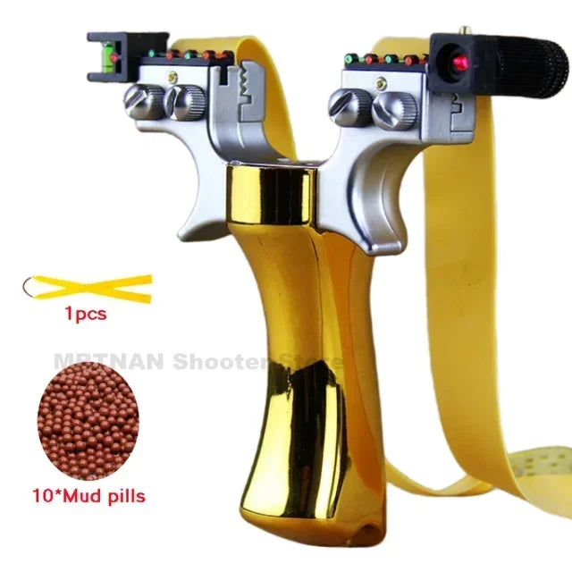 Powerful Laser Slingsshot Upgrade Outdoor Shooting Catapult Double Screw Quick Pressure Rubber Band Hunting Slingshot