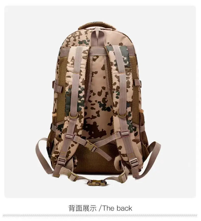 60L Outdoor Hiking Sports Backpack Large Capacity Camping Travel Climbing Bag Camo Military Tactical Rucksack Student Work Pack