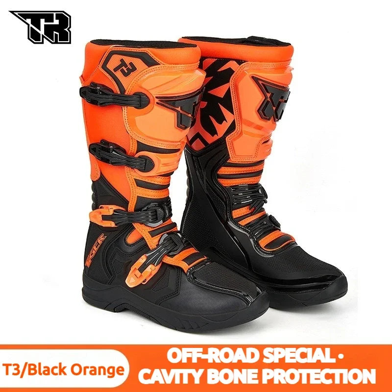 Motocross Enduro Professional Racing Boots Motorcycle Off-road Bottas Motorboat Shoes ATV MTB Motorcycle Long Racing Boots