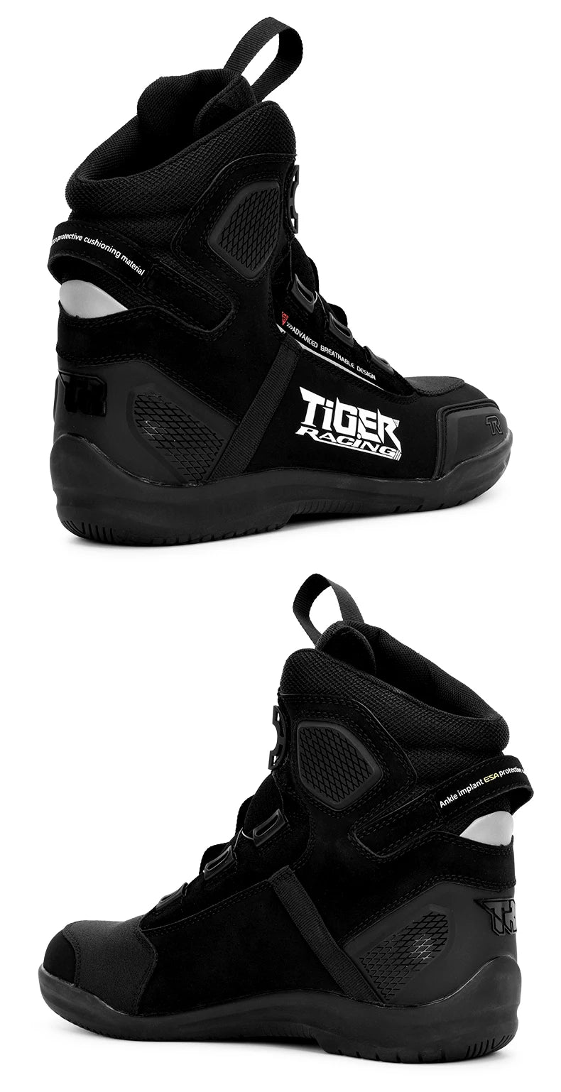 TR Motorcycle Shoes Men Motorcycle Boots Breathable Riding Boots Four Seasons Women Waterproof Moto Racing Shoes Cross-country