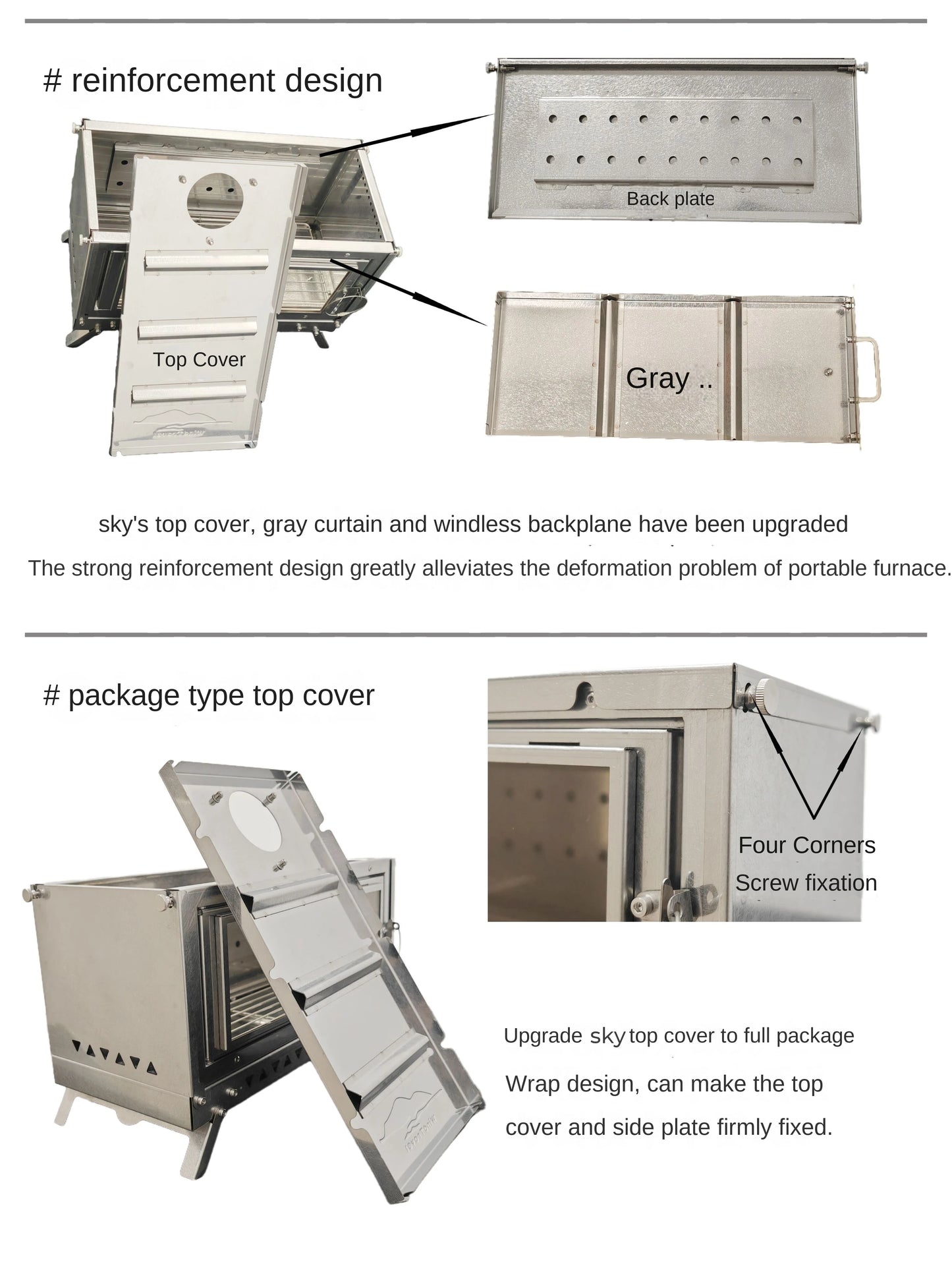 WT-Sky-430 Folding Fireplace Multifunctional Wood Stove Secondary Air Intake Outdoor Camping Heating Stove