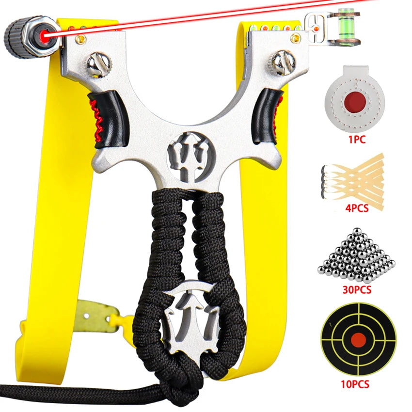 High Precision Alloy Shooting Slingshot with Rubber Bands Metal Catapults Outdoor Sports Hunting and Shooting Slingshots
