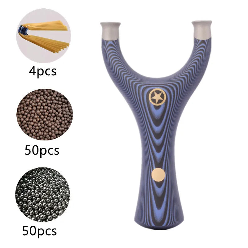 Powerful Titanium Steel + G10 Patch Slingshot Set Smooth Support Head Five-star Catapult Hunting Bow Outdoor Shooting Sport Tool