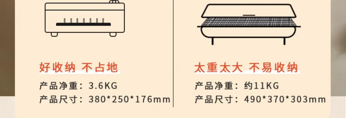 220V Le Kebab Barbecue Machine Smokeless Automatic Rotation Indoor Kebab Multi-function Skim Electric Barbecue Grill Smokeless A
