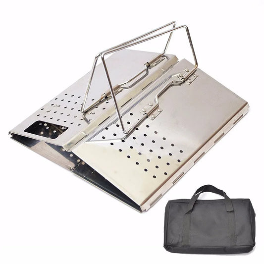 Portable Charcoal Starter Stainless Steel Outdoor Barbecue Grill Fire Starter Folding Carbon Stove BBQ Grill Heating Stove