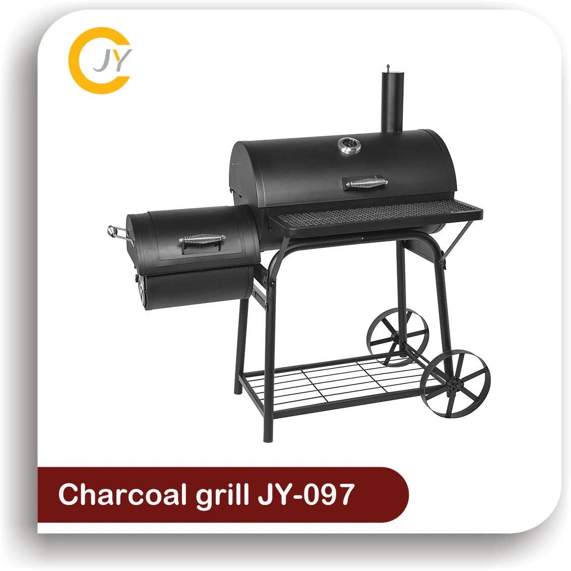 Factory Original Charcoal BBQ Grill With Side Tables Outdoor Smoker Ideal For Camping Tailgating Patio Garden