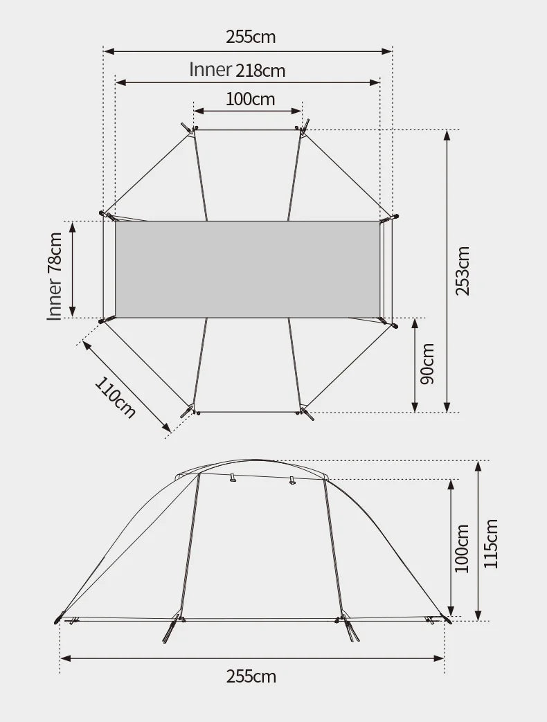 Thous Winds Taurus Solo Tent, Ultralight Hiking Camp, Solo Backpack Tent, Outdoor Cot Tent, 15D Nylon Ripstop Both Side Silicon