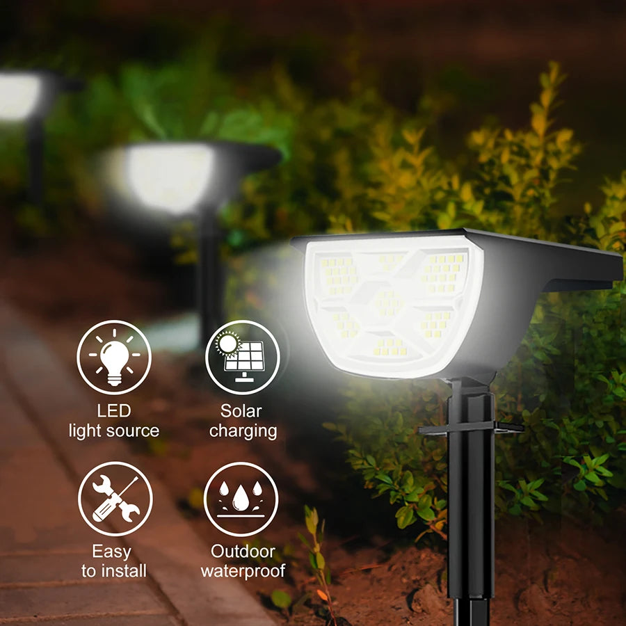 1/2/4PCS Solar Spot Light 68/72 LED Outdoor Garden Solar Landscape Spotlights Waterproof 3 Modes Wall Light Door Backyard Garage