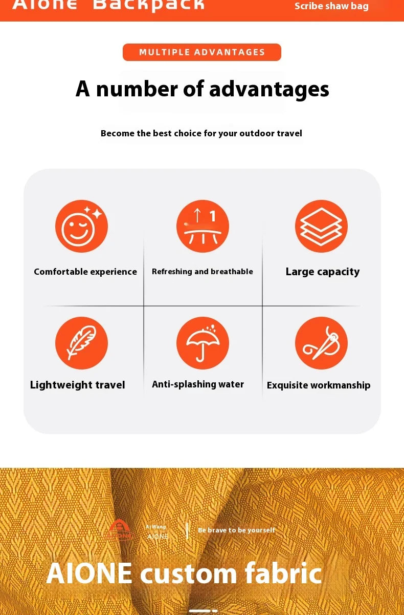 Aione 40L Outdoor Hiking Backpack for Men Sports Climbing Bag Camping Mountaineering Bag Travel Trekking Motorcycle Rucksack