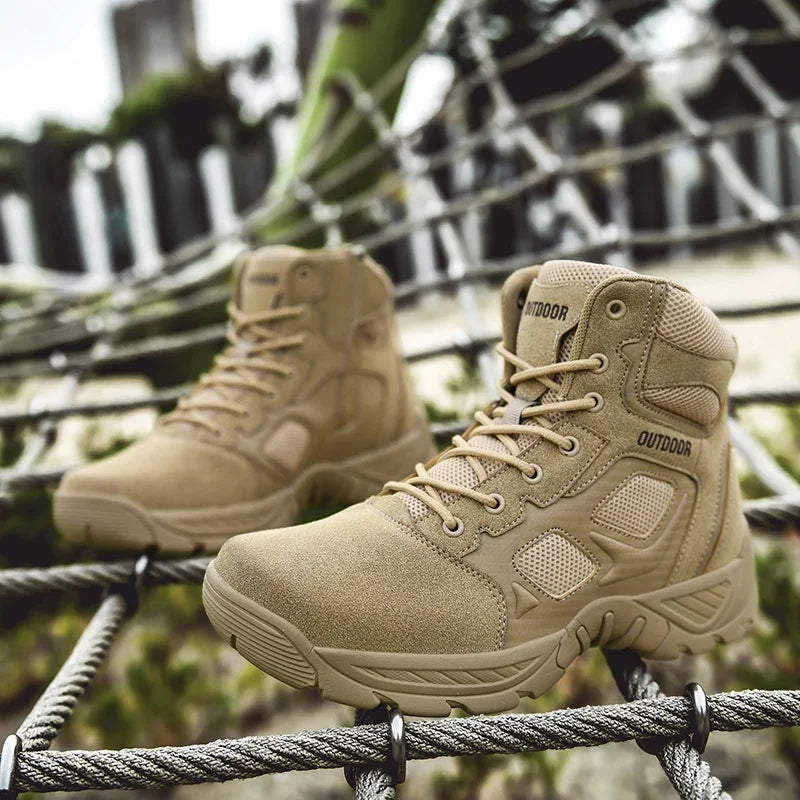 2024 New Tactical Mens Desert Combat Boots Work Safty Shoes Leather Boots Waterproof Ankle Boot Men's Hunting Shoes Size 47