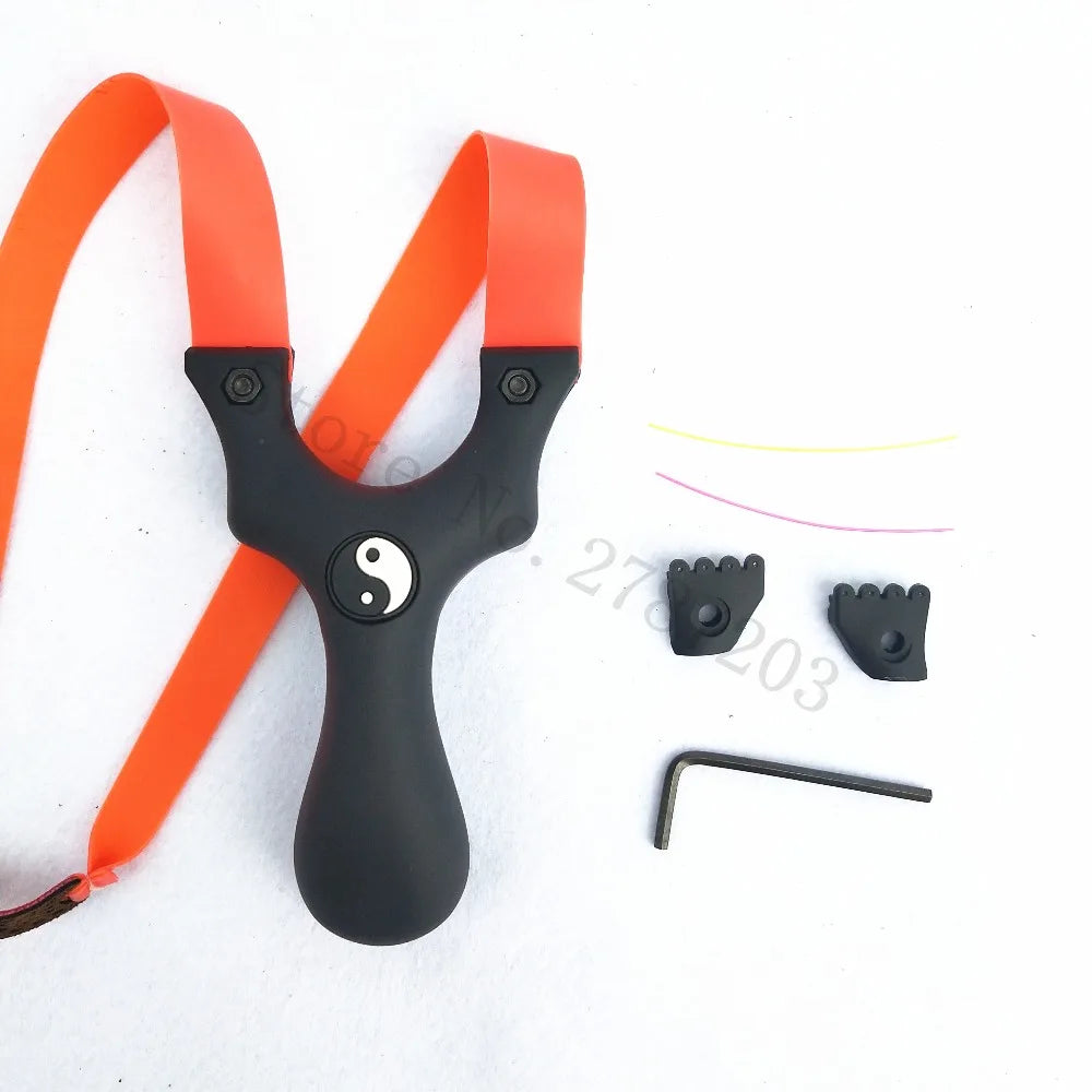 Professional Super Hard Resin Outdoor Slingshot Catapult, Hunting with Flat Rubber Band, Strong Powerful Aiming Point