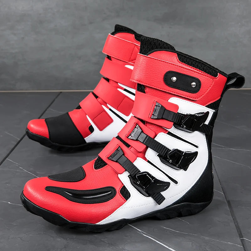 New Motorcycle Boots Men's Outdoor Sports Motocross Protective Boots Motos Slip Resistant Riding Shoes Motorcycle Accessories