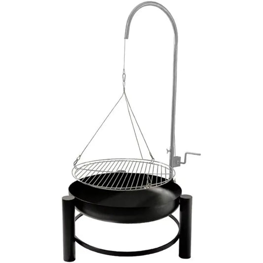 Backyard Height Adjustable Barbecue Grill with Tripod Charcoal Fire Pit Outdoor Camping Hanging Charcoal BBQ Grill
