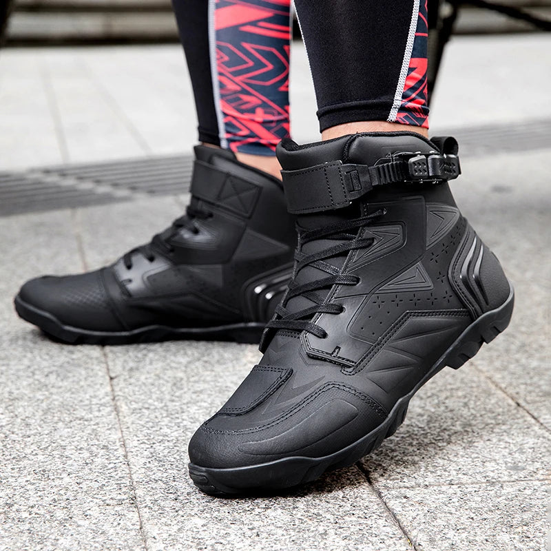 Men Motorcycle Boots New High Quality TPU Protection Men's Motorcycle Shoes Non-slip Breathable Motorbike Riding Boot