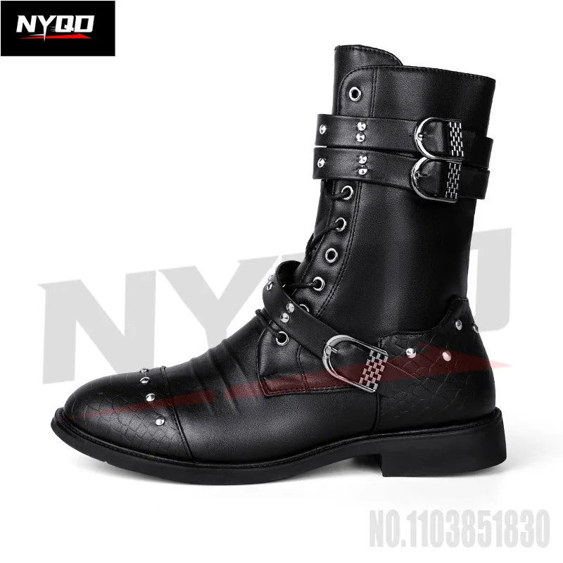2024 New Mid Barrel  Boots Honorary Boots Motorcycle Men's Performance Boots motorcycle shoes botas moto 37-45size moto shoes