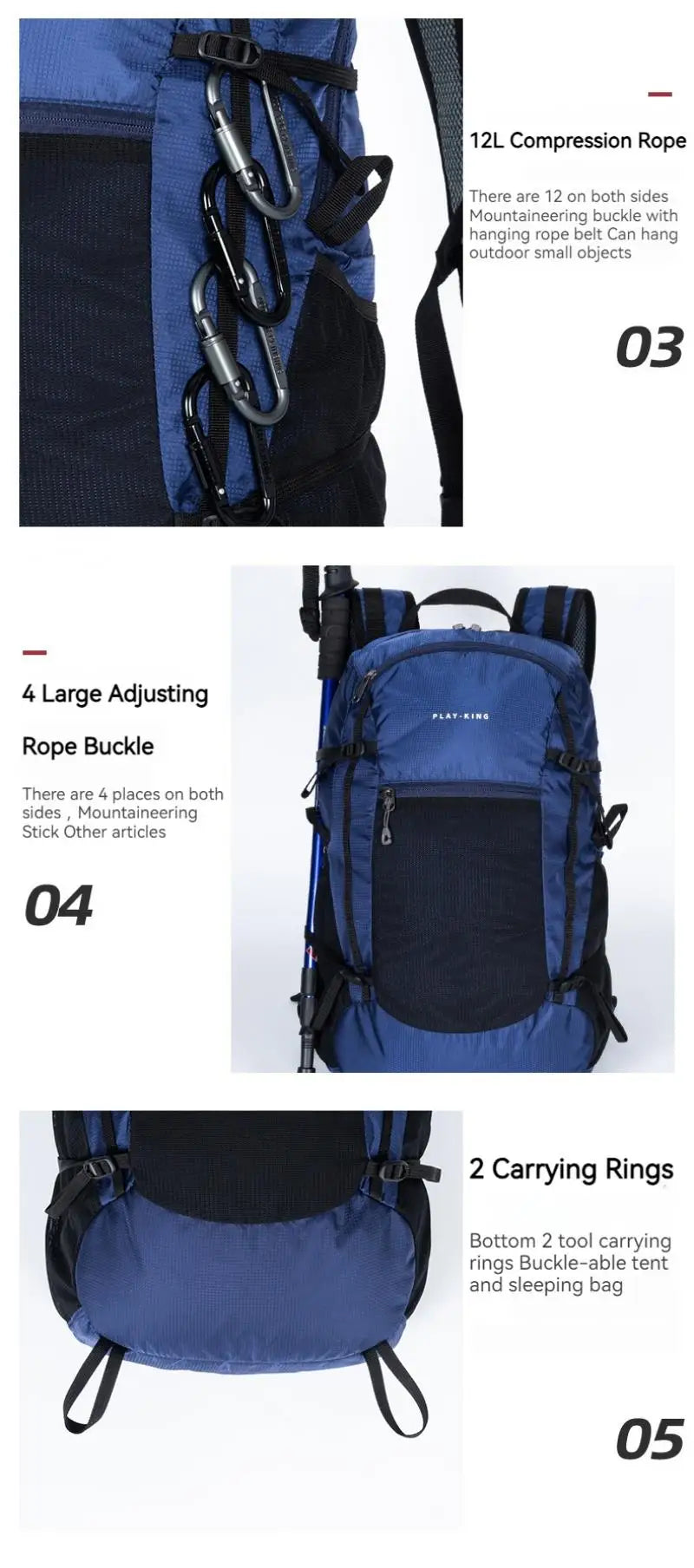 Ultra-light Folding Camping Hiking Backpack Professional Water Repellent Travel Duffle Bags Mountaineering Double Shoulder Bag