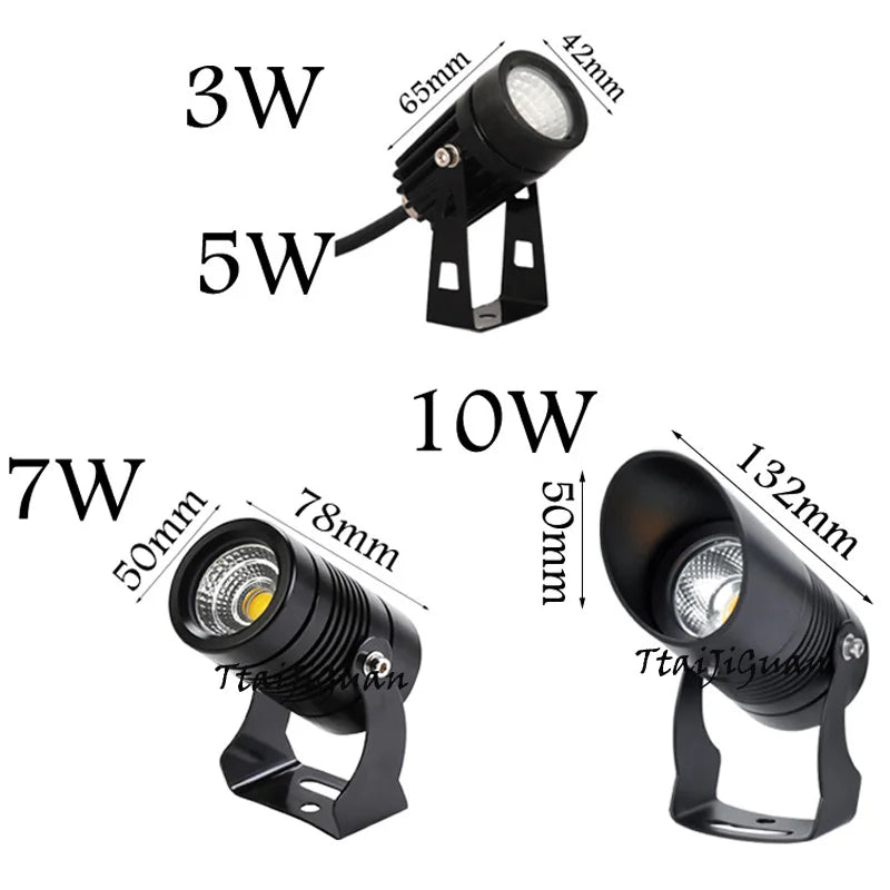 3W 5W 10W COB Outdoot IP65 Waterproof led Garden Lamp AC85-265V DC12V Outdoor Lighting Garden Light Landscape LED spotlight