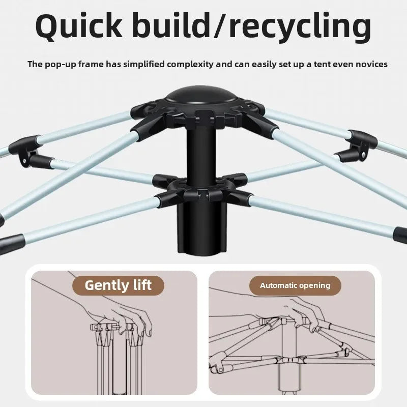 Outdoor Fully Automatic Quick-opening Two-in-one Canopy Vinyl Tent Double Doors and Double Windows 5-8 People Camping Tent