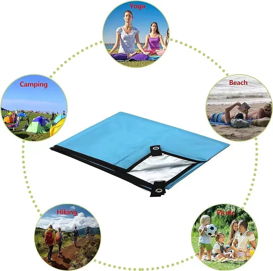 Waterproof Camping Ground Sheet -Oxford Fabric Tarp for Tent Footprint/Picnic Mat, Lightweight & Multi-Purpose Outdoor Blanket