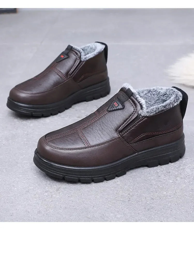 Winter Men's Boots New Plush Warm Waterproof Non Slip Cotton Boots Comfortable Outdoor Cold Proof Ankle Boots Botas Para Hombre