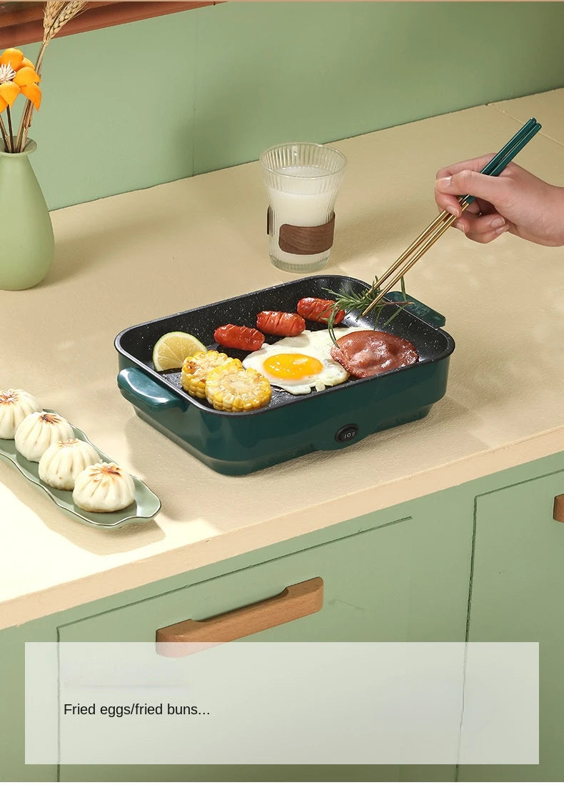 Multifunctional Electric BBQ Grill 26cm Square Mini Electric Baking Tray Pancake Steak Electric Wok  Kitchen Fry Pan Baking Tray