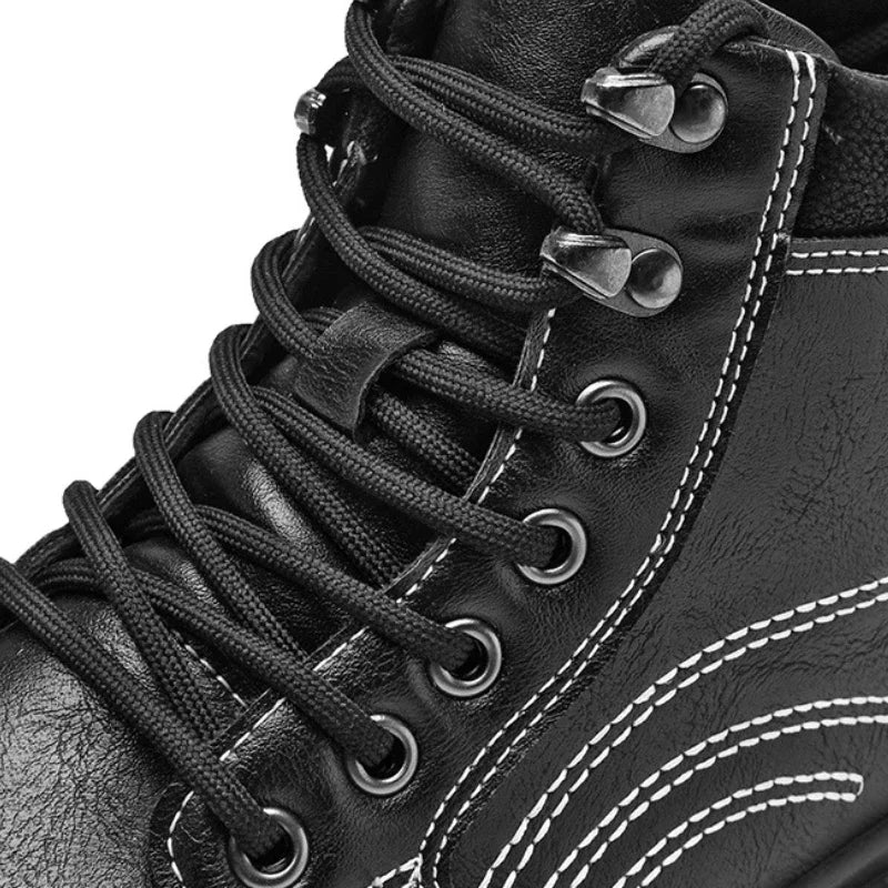 Luxury Men Boots Fashion Designer Motorcycle Boots for Men High Top Leather Casual Shoes Retro British Style Men Ankle Boots New