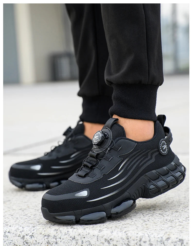 Rotating Button Safety Shoes Men Puncture-Proof Work Sneakers Protective Shoes Brand Indestructible Steel Toe Shoes Work Boots