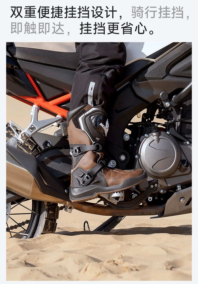 Motorcycle Boots Windproof Waterproof Motocross Boots Anti-Slip Professional Motorbike Shoes For Outdoor Off-Road Rally Riding