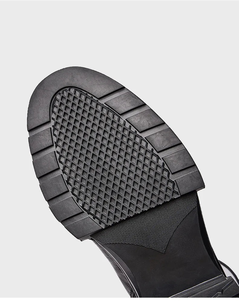 Men Shoes Leather Retro Men Boots Leather Ankle Boots Motorcycle Boots Cowboy Boots Show Bar Fashion Combat Boots