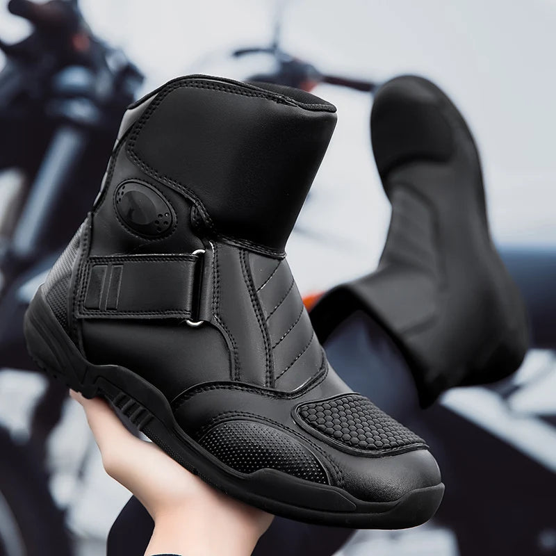 New Motorcycle Boots Men Waterproof Motocross Riding Boot Men's Motorbike Shoes Breathable Anti-slip Motos Protective Boots
