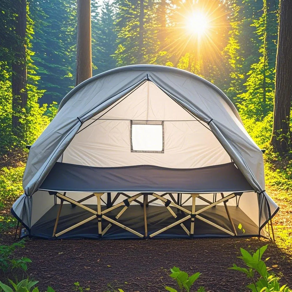 4-in-1 Camping Cot Tent, Backpacking 1 Person Camping Tent, Tent Cot Folding Off the Ground Tent,Fishing Tent,Sleeping Bed Tent