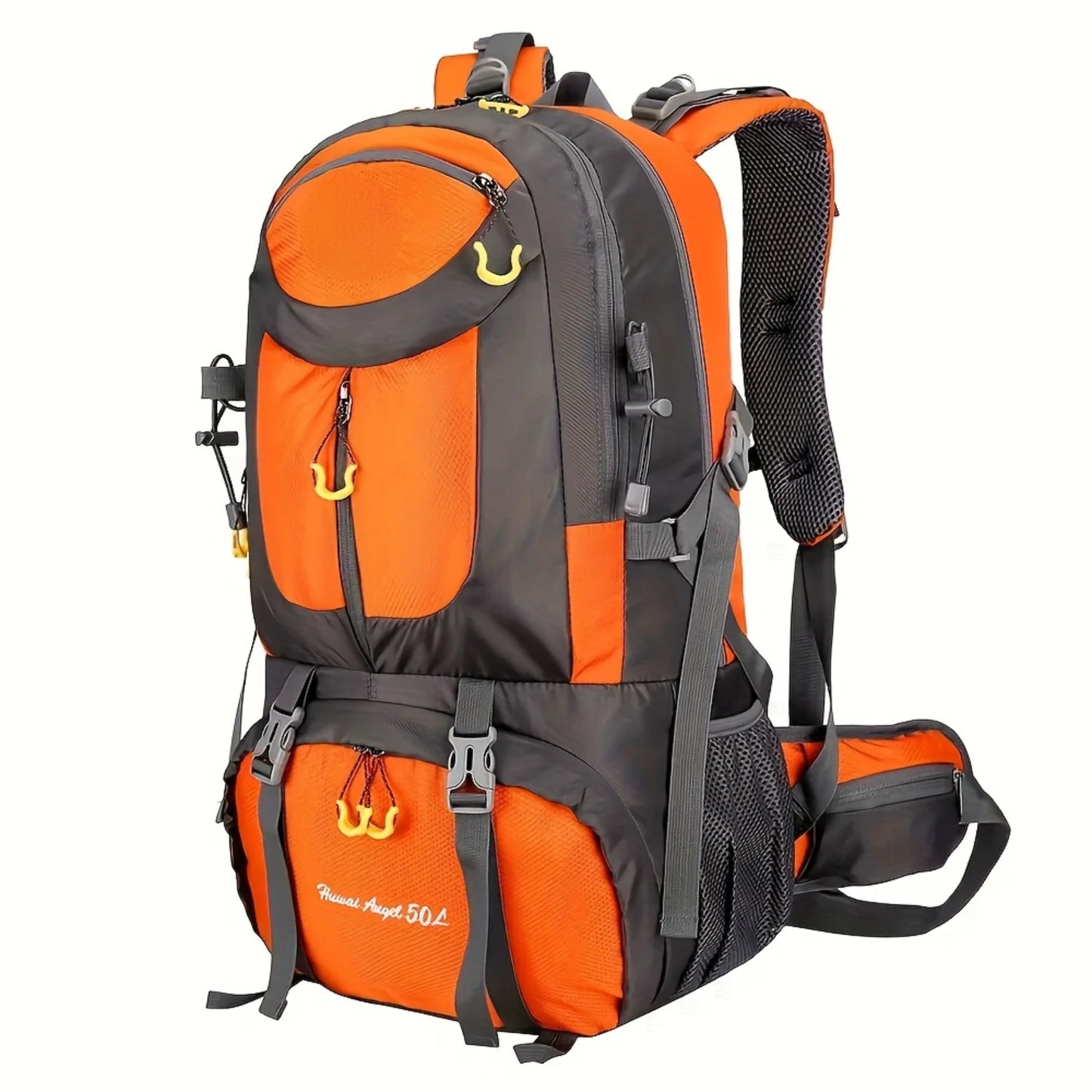 1pc 50L Waterproof Hiking Backpack, Large Capacity Mountaineering Bag for Outdoor Travel Climbing Camping, Men Women Suitable