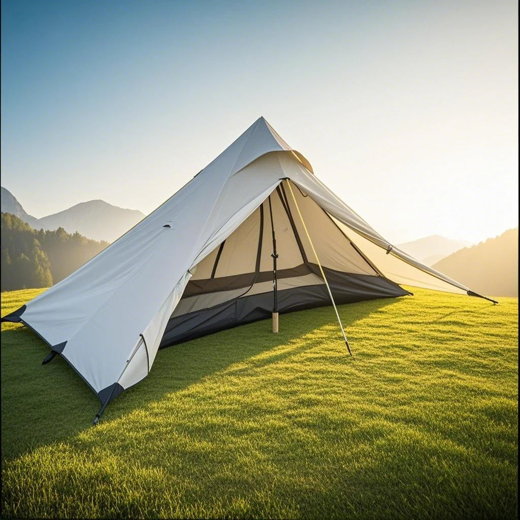 1-Person Ultralight Trekking Pole Tent - Pyramid Design, Waterproof PU4000, 2-Layer Mesh for Backpacking/Hiking, Without Pole