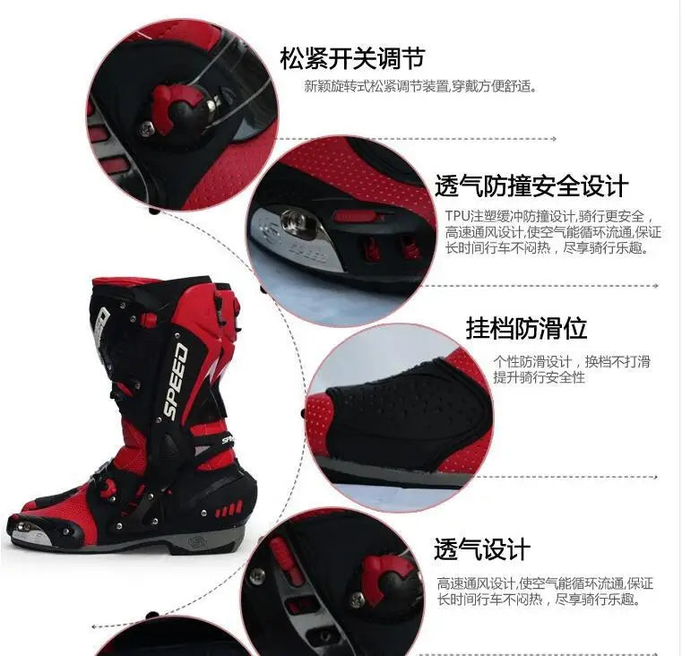 Racing riding shoes Motorcycle boots Motorcycle shoes Medium long shoes boots men