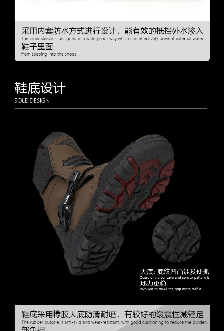 Motorcycle Boots Men Racing Shoes Motorcyclist Boots Off-road Anti-slip Four Seasons Cycling Protective Gear Motocross Boots