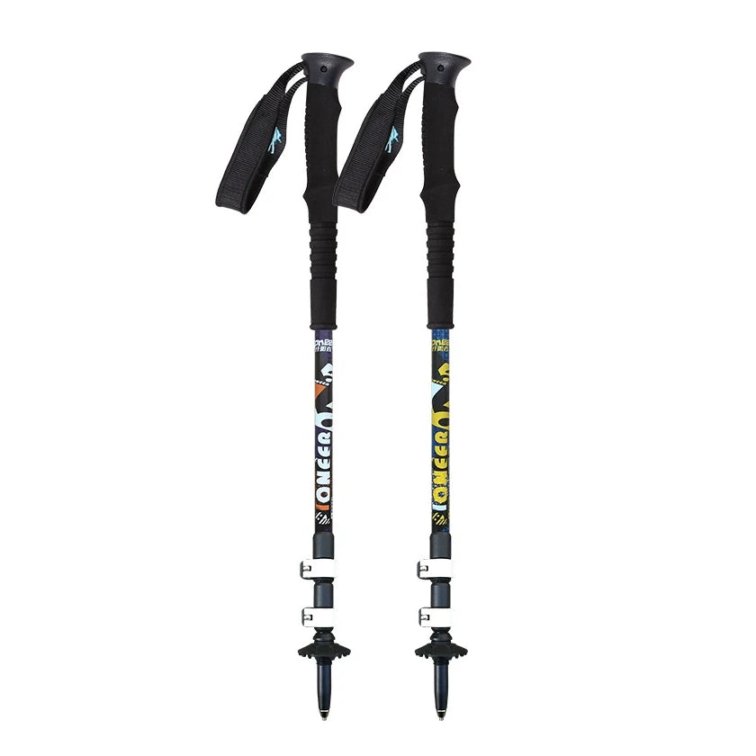 2Pcs/Pair Pioneer Trekk Poles Nordic Walking stick Telescopic Alpenstock Aluminum Alloy Shooting Walking Stick Crutch Senderismo