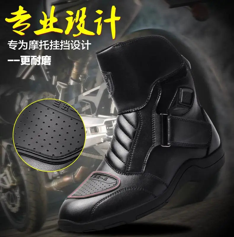 Long Motorcycle Riding Boots Waterproof Cowhide Shoes Motorcycle Leather Shoes Professional Boots Racing Bottes Motocross Boots