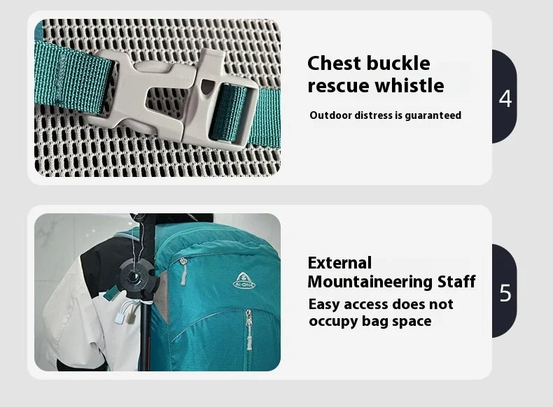 30L Lightweight Hiking Backpack with Rain Cover, Outdoor Sport Travel Bag Daypack for Camping Climbing Skiing Cycling Men Women