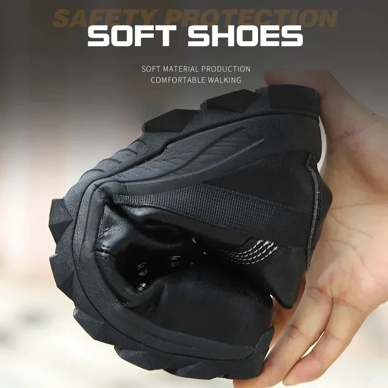 Waterproof Work Safety Boots Anti-puncture Steel Working Sneakers Indestructible Work Shoes Botas Security Shoes Men