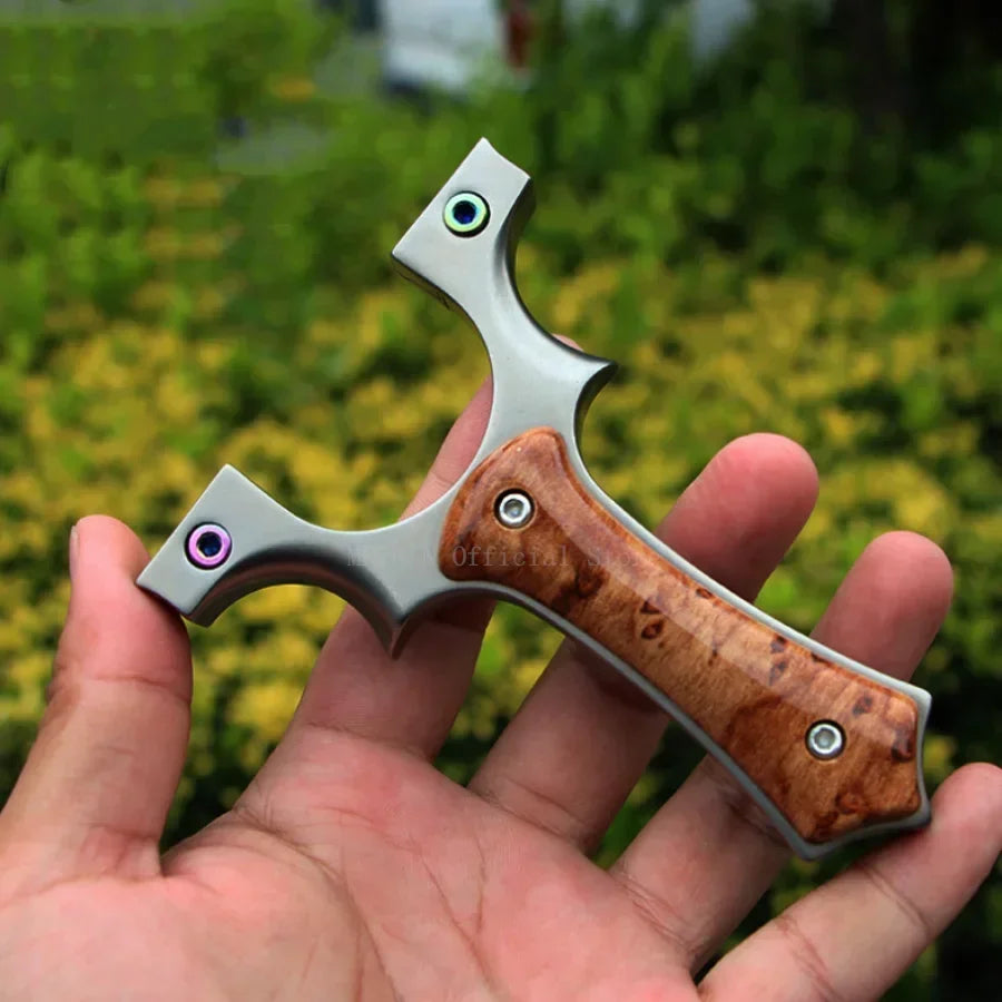 Stainless Steel Slingshot with Flat Rubber Band Hunting Catapult Accessories Outdoor Sports High Quality