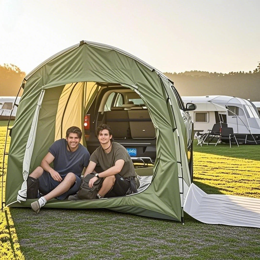 Easy Setup SUV Car Camping Tent - 4-Season Waterproof Tailgate Tent with Floor, 2-4 Person Large Space for Outdoor Adventures