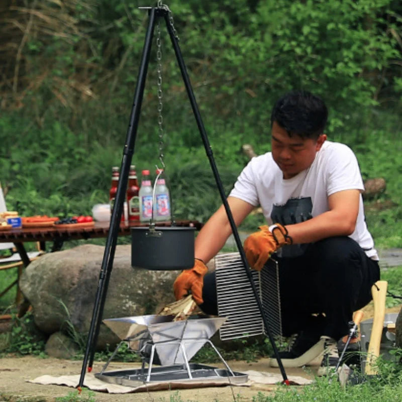 Portable Stainless Steel Folding Charcoal BBQ Grill For 3-4 Person Outdoor Camping Picnic Lightweight Easy Clean Barbecue