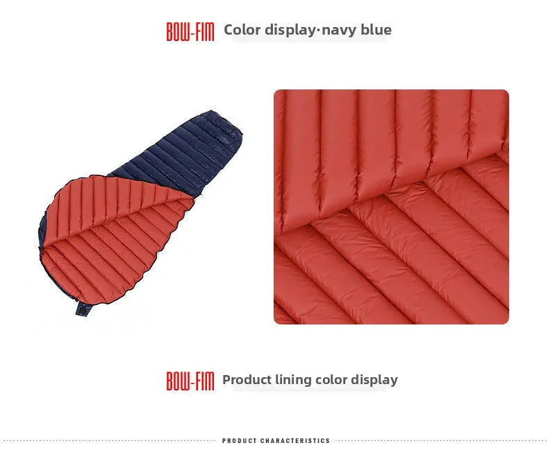 SKY ICEFeichan Mummy Down Sleeping Bag for Adults Outdoor Camping Winter Thickened Goose Down Cold-Proof Warm