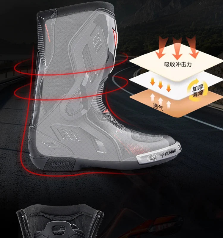 Motorcycle Boots Racing Off-road Shoes Non-slip High-top Motorcycle Professional Waterproof Mountain Bike Boots