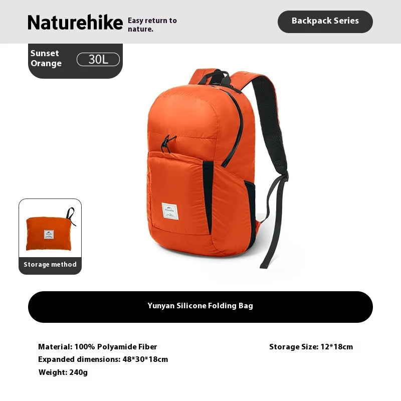 Naturehike 25L/30L Folding Backpack 30D Nylon Silicone Waterproof PU2000+ Outdoor Travel Climbing Hiking Ultralight Shoulder Bag