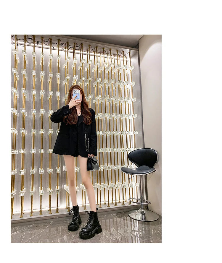 Boots Woman 2025 Trend Female Shoes Winter New British platform Lace up zipper ankle boots Plush Flat Heel Motorcycle boots