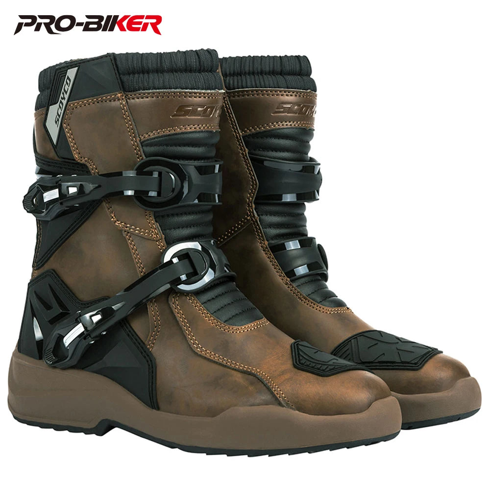 SCOYCO's New Upgraded Motorcycle Riding Boots Are Equipped With Rally Shoes Motorcycle Fall Resistant Racing Boots MT038WP-2