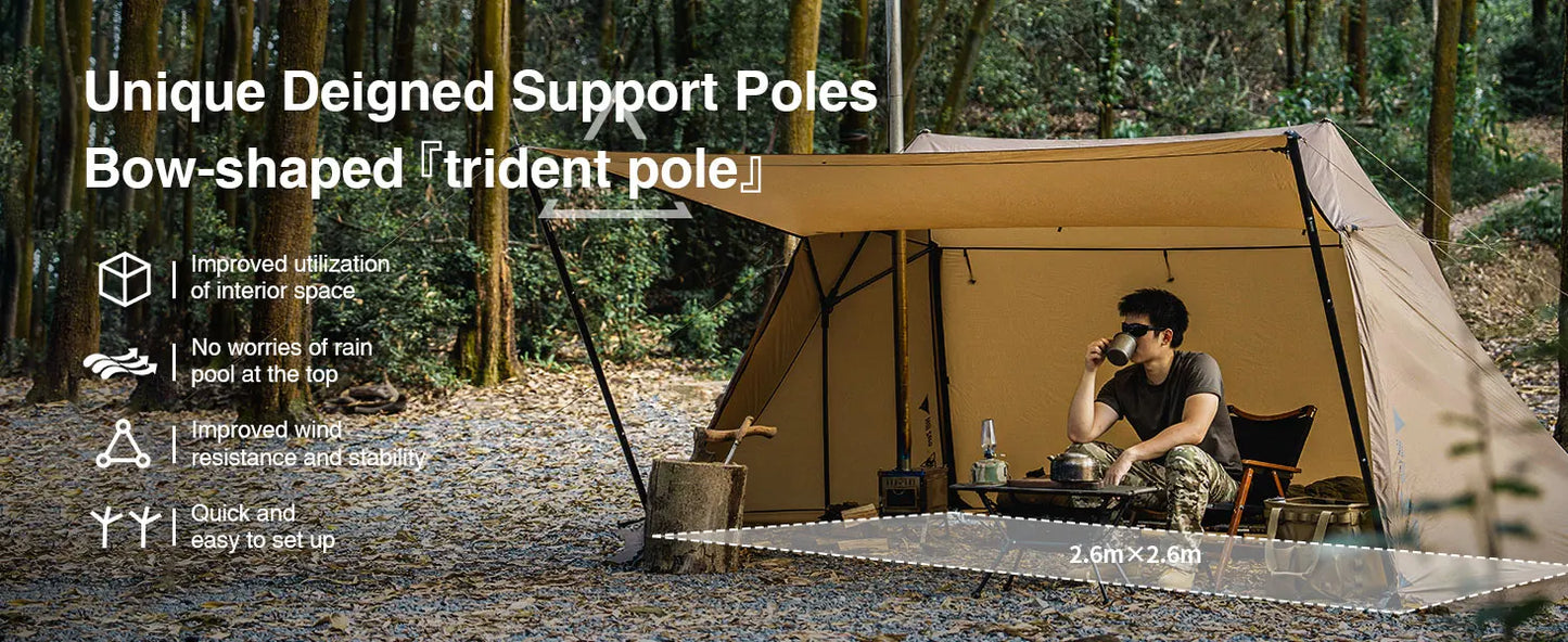 OneTigris Scarecrow Hot Tent Lightweight 2 Persons Shelter Tents with Stove Jack for Bushcrafters Survivalists Camping Hiking